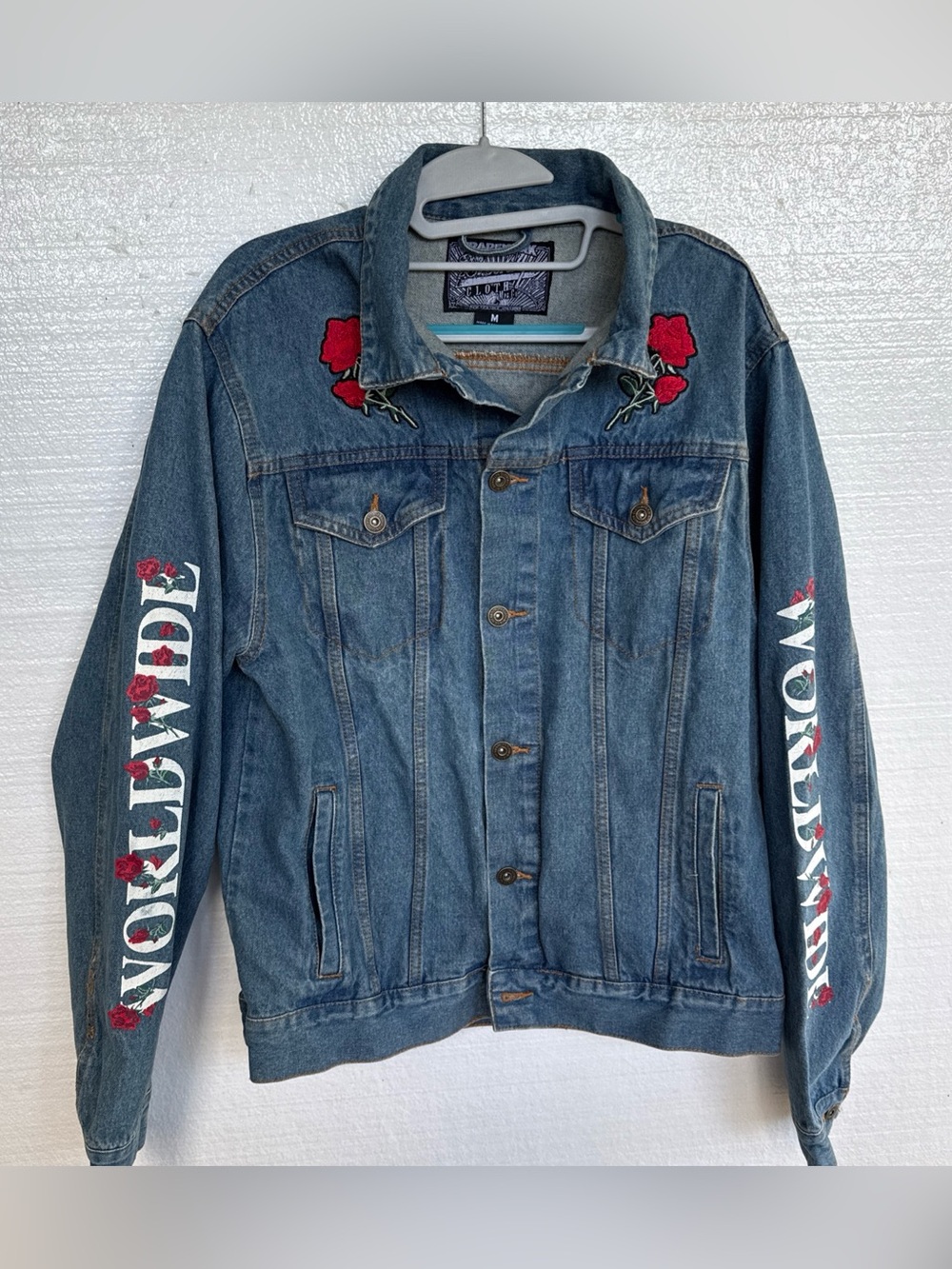 Trademark Brooklyn Cloth Women’s Denim Jean Jacket Worldwide Culture M Medium